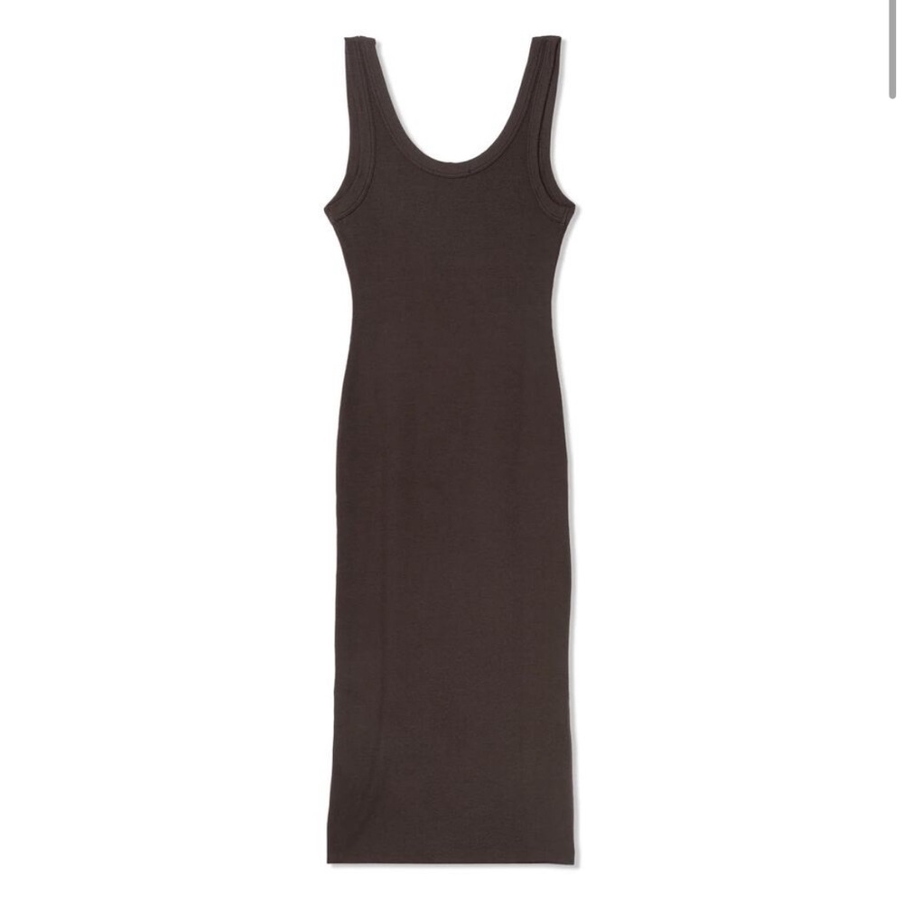 Cotton Citizen Verona Ribbed Midi Dress Espresso - Picture 2 of 4